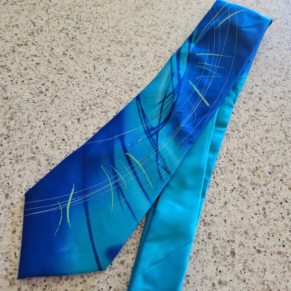 Jerry Garcia Not Necessarily a Tree Tie Collection Fifty-Seven Blue Green Swirls - Picture 8 of 12